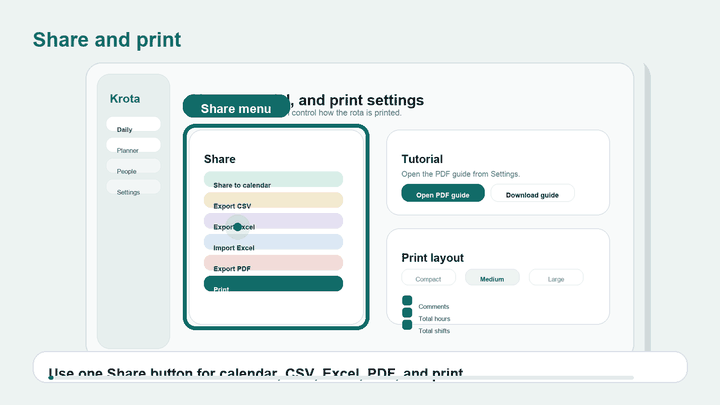 Share and print tutorial video
